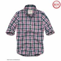 heren abercrombie fitch plaid lang overhemd wit rood groen Originele Sale p5a62953